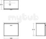 Ideal Standard Concept Space Basin 600 Right Hand Aoak Unit E0354so