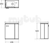 Ideal Standard Concept Space Guest 450 Right Hand Aoak Unit E0401so