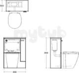 Ideal Standard Concept Space Wc Unit 600 Right Hand Aoak Ftd E0431so