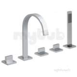 5 Hole Bath Shower Mixer Deck Mounted Geo-135-3/4-c/p