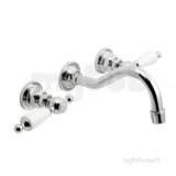 3 Hole Basin Mixer Wall Mtd-antique Gold