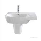 Moda Offset Washbasin 650x460 Right Hand 1 Tap With Total Install System Md4011wh