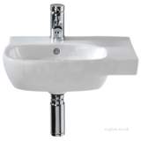 Moda Offset Washbasin 450x350 Right Hand 1 Tap Md4041wh