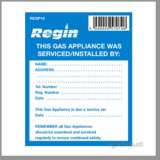 Regin Regp10 Gas Appl Service Stickers
