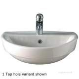 Refresh Semi-recessed Washbasin 550x440 2 Tap Re4662wh