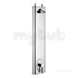 Armitage Shanks Kirn Shower Panel Pre Plumbed Pol S/s Push Button S7873 S7873my