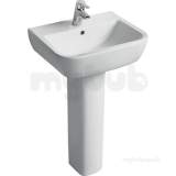 Ideal Standard Tempo T0585 600mm Two Tap Holes Basin White