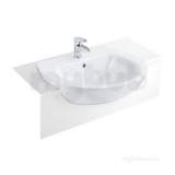 Quest 54cm 1 Tap Hole Semi Recessed Basin White Sw Qst Semi Basin 1h W