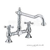 COLONIAL TWO TAP HOLES BRIDGE SINK MIXER B/NICKEL