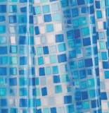 CROYDEX AE543424 PVC CURTAIN BLUE MOSAIC