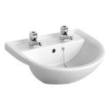 ARMITAGE SHANKS SANDRINGHAM 21 E8961 500 TWO TAP HOLES SEMI COUNTERTOP BASIN NCH WHT