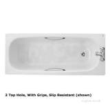 Related item Celtic Bath 1600x700 2 Tap Plain Inc Grips And Legs Bs1222wh