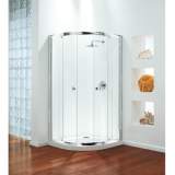 Related item Coram 800 Premier Quad Door And Frame Set Polished Silver/clear Glass