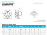 ESBE VRG141 4 way valve 1/2 inch cv - 2.50