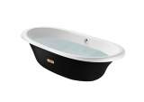 Eliptico Oval Cast Iron Bath With Black Exterior And Anti-slip Base 23365002