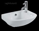 27.0381 KOMPACT CLOAKROOM BASIN ONE TAP HOLE RIGHT HAND WH