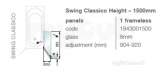 Showerlux SWING CLASSICO SHOWER SCREEN SLV/CLR