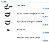 Marley RC251-B socket pipe clip including nuts and bolts 68 mm