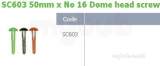 2 X No.16 Domehead Bolt/screw Ppc Sc603