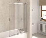 Related item Fbs0326aqu White Aqua 4 Clear Glass 2-panel Slider Bath Screen 1275x820mm