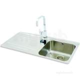 Aria Kitchen Sink With Deep Square Single Bowl And Left Hand Drainer