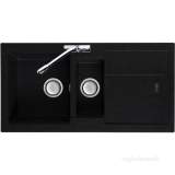 Jet Black Bali Reversible Large 1.5 Bowl Kitchen Sink And Drainer