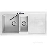Polar White Bali Kitchen Sink Reversible With Large 1.5 Bowl And Drainer