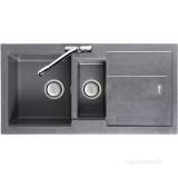 Stone Grey Bali Kitchen Sink Reversible with Drainer and Large 1.5 Bowl