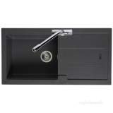 Graphite Bali Reversible Kitchen Sink With Drainer And Large Single Bowl