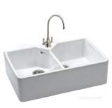 Carron Phoenix Cbc200wh1wca White Belfast Ceramic Double Bowl Kitchen Sink