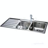 Isis Deep Square Double Bowl Kitchen Sink With Left Hand Drainer