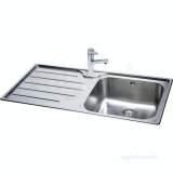 Isis Deep Square Single Bowl Kitchen Sink With Left Hand Drainer