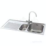 Carron Phoenix 101.0043.073 Ss Lavella Kitchen Sink With Left Hand 1.5 Bowl And Drainer