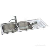 Lavella Kitchen Sink With Right Hand Double Bowls And Drainer