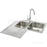 Lavella Corner Kitchen Sink With Left Hand Double Bowl And Drainer