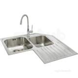 Lavella Corner Kitchen Sink With Right Hand Double Bowl And Drainer