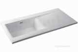 White Sapphire Ceramic Left Hand Single Bowl Kitchen Sink With Drain