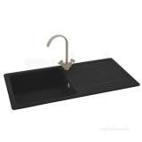 Graphite Summit Reversible Kitchen Sink with Large Single Bowl and Drainer