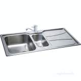 Zeta Linen Reversible Kitchen Sink with Large Square 1.5 Bowl and Drainer