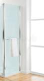 Coram Osr76suc Chrome Optima 760mm Side Panel With Rail With Satin Glass