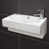 Hib 9660 White Athena Rectangular Cloakroom Wash Basin One Tap Hole