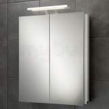 HiB 42700 Aluminium Atomic 600mm Double Sided Mirror Bathroom Cabinet Door IR Sensor