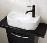 Hib 8830 White Cassino Ripple Cloakroom Wash Basin One Tap Hole