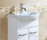 HiB 993.994036 White Sorrento 400mm Wash Basin One Tap Hole