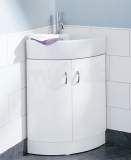 Related item Hib 993.994037 White Denia Curved Corner Wash Basin One Tap Hole