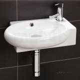 Hib 9110 White Evoke Cloakroom Wall Or Corner Mount Wash Basin Soft Curves 1 Tap Hole