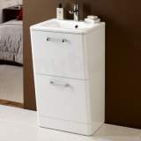 HiB 9601700 White Palamas 500x845mm Two Drawer WC Vanity Floor Standing