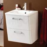 HiB 9601900 White Palamas 500x525mm Two Drawer WC Vanity Wall Mounted Unit