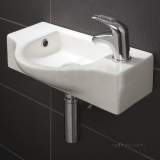 Hib 9330 White Reno Cloakroom Wash Basin One Tap Hole