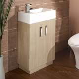 Hib 1380061 Light Oak Revio Metro Cloakroom Unit Floor Standing Two Door